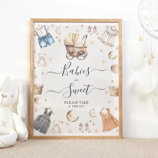 Baby's zijn lieve kleren Boho Geslacht onthullen Poster