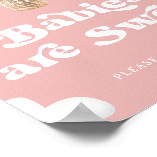 Baby's zijn Schattig Neem Alsjeblieft Een Snoepje Poster (Hoek)