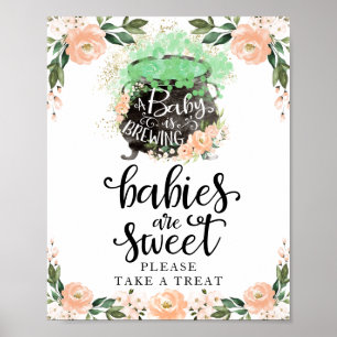 Baby's zijn Sweet Halloween Girl Baby shower Sign Poster