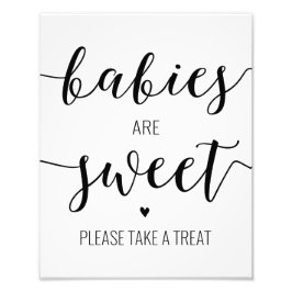 Baby's zijn zoet Neem een Treat Baby shower Teken Foto Afdruk
