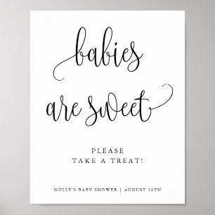 Baby's zijn zoete minimalistische kalligrafie-avor poster