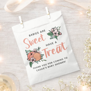 Baby's zijn zoete perziken Baby shower Dank je wel Bedankzakje