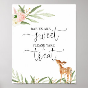 Baby's zijn zoete roze gouden herten baby shower poster