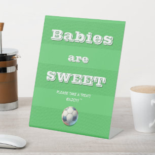 Baby's Zijn Zoete Sport Voetbal Baby Jongens Borre Reclamebord Met Voetstuk