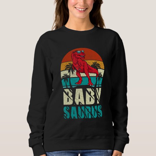 Babysaurus T Rex Dinosaur Baby Saurus Matching Fam Trui (Voorkant)