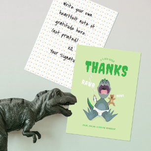 Babysaurus T-rex Groen Bedankkaart