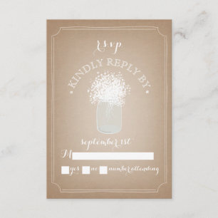 Babyschaatsen geïnspireerde Mason Jar RSVP Kaartje