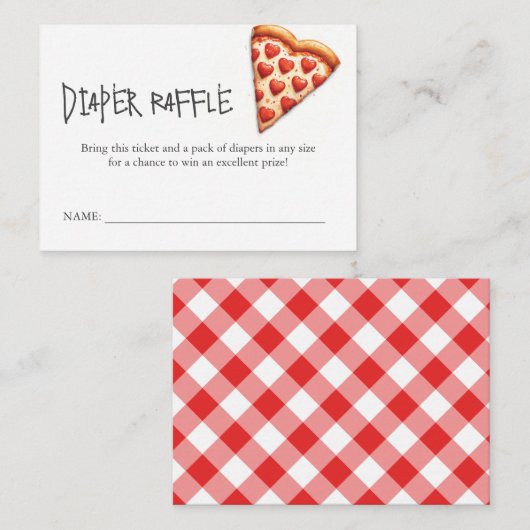 Babyshower Enclosure Kaarten Luier Raffle Pizza (Voorkant / Achterkant)