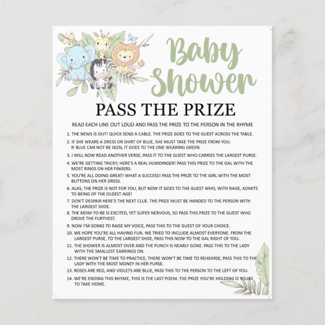 BabyShower Game / Another Game op de achterkant (Voorkant)