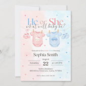 Babyshower Invite, Gender Reveal Invitation (Devant)