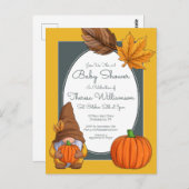 BABYSHOWER | Kabouter Herfst Uitnodiging (Voorkant / Achterkant)