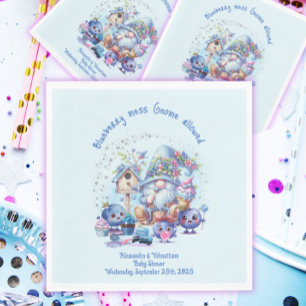 Babyshower-papieren servet Blueberry en Gnomes