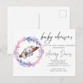 babyshower-uitnodiging briefkaart (Voorkant / Achterkant)