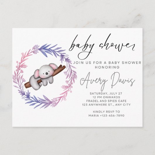 babyshower-uitnodiging briefkaart (Voorkant)