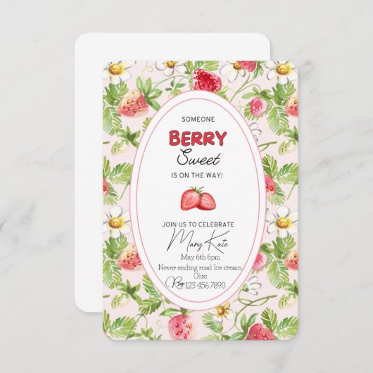 Babyshower uitnodigingen (Voorkant / Achterkant)