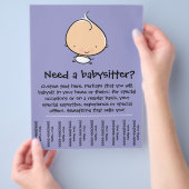 Babysit promotie scheurblad flyer (Hand)