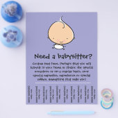 Babysit promotie scheurblad flyer (Enkel)