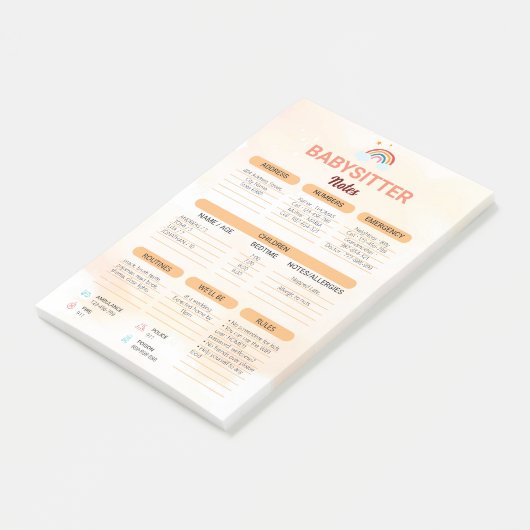 babysitbedrijf | Informatienota babysitter Post-it® Notes (Schuin)