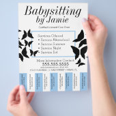 Babysitedag met keukenvlinder uit de staven flyer (Hand)