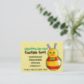 Babysitezorg visitekaartje kinderopvang (Staand voorkant)