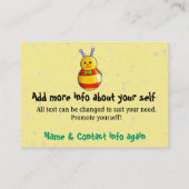 Babysitezorg visitekaartje kinderopvang (Achterkant)