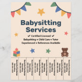 Babysitten Afscheur stroken Flyer (Voorkant)