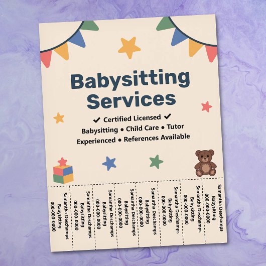 Babysitten Afscheur stroken Flyer