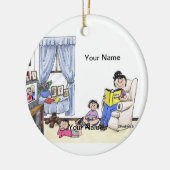 Babysitter, 2 meisjes keramisch ornament (Links)