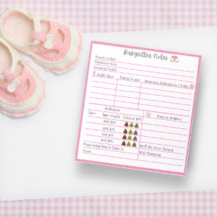 Babysitter Aantekeningen Voor Pasgeboren Baby Meis Notitieblok