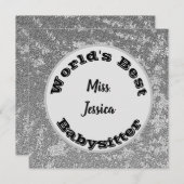 Babysitter Appreciation Marged Silver Dank je (Voorkant / Achterkant)