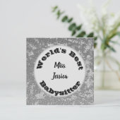 Babysitter Appreciation Marged Silver Dank je (Staand voorkant)