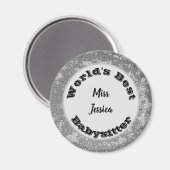 Babysitter Appreciation Marged Silver Dank je Magneet (Voorkant / Achterkant)