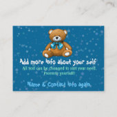 Babysitter Babysit DayCare BlueCare Visitekaartje (Achterkant)