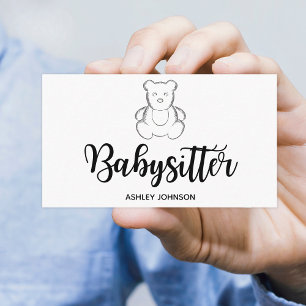 Babysitter Calligraphy Aesthetics Sketch Beer Cute Visitekaartje