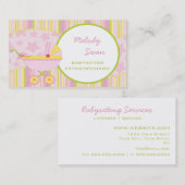 BabySitter Carte de visite Carriage rose (Devant / Derrière)