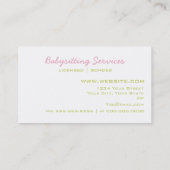 BabySitter Carte de visite Carriage rose (Dos)