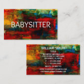 Babysitter Carte de visite coloré (Devant / Derrière)