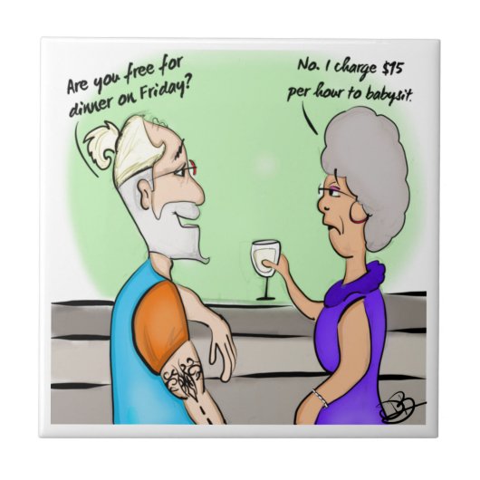 Babysitter Ceramic Tegel Tegeltje (Voorkant)