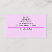 Babysitter Contact Bloemen Visitekaartje (Achterkant)