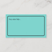 Babysitter Contact Carte de visite (Dos)