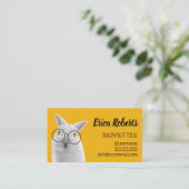 Babysitter Cute Nerdy Rabbit Babysitter Childcare Visitekaartje (Staand voorkant)
