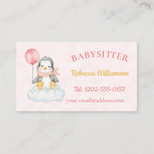 Babysitter Cute Penguin Visitekaartje