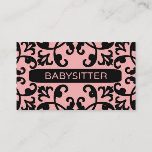 Babysitter Damask Carte de visite