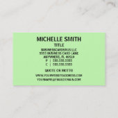 Babysitter Damask Carte de visite (Dos)