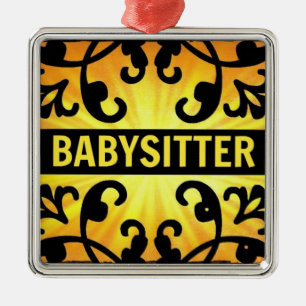 Babysitter Damask Ornement de Noël