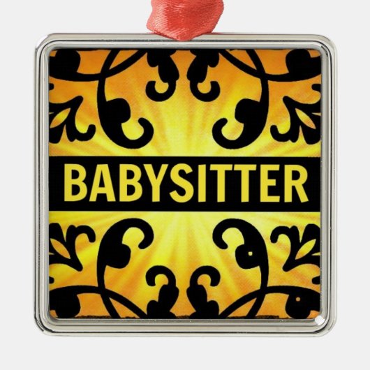 Babysitter Damask Ornement de Noël (Devant)