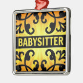 Babysitter Damask Ornement de Noël (Gauche)