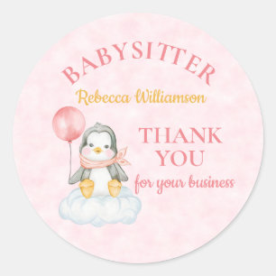 Babysitter Dank je wel Cute Penguin Ronde Sticker