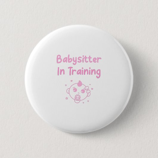 Babysitter in opleiding ronde button 5,7 cm (Voorkant)