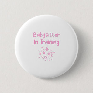 Babysitter in opleiding ronde button 5,7 cm
